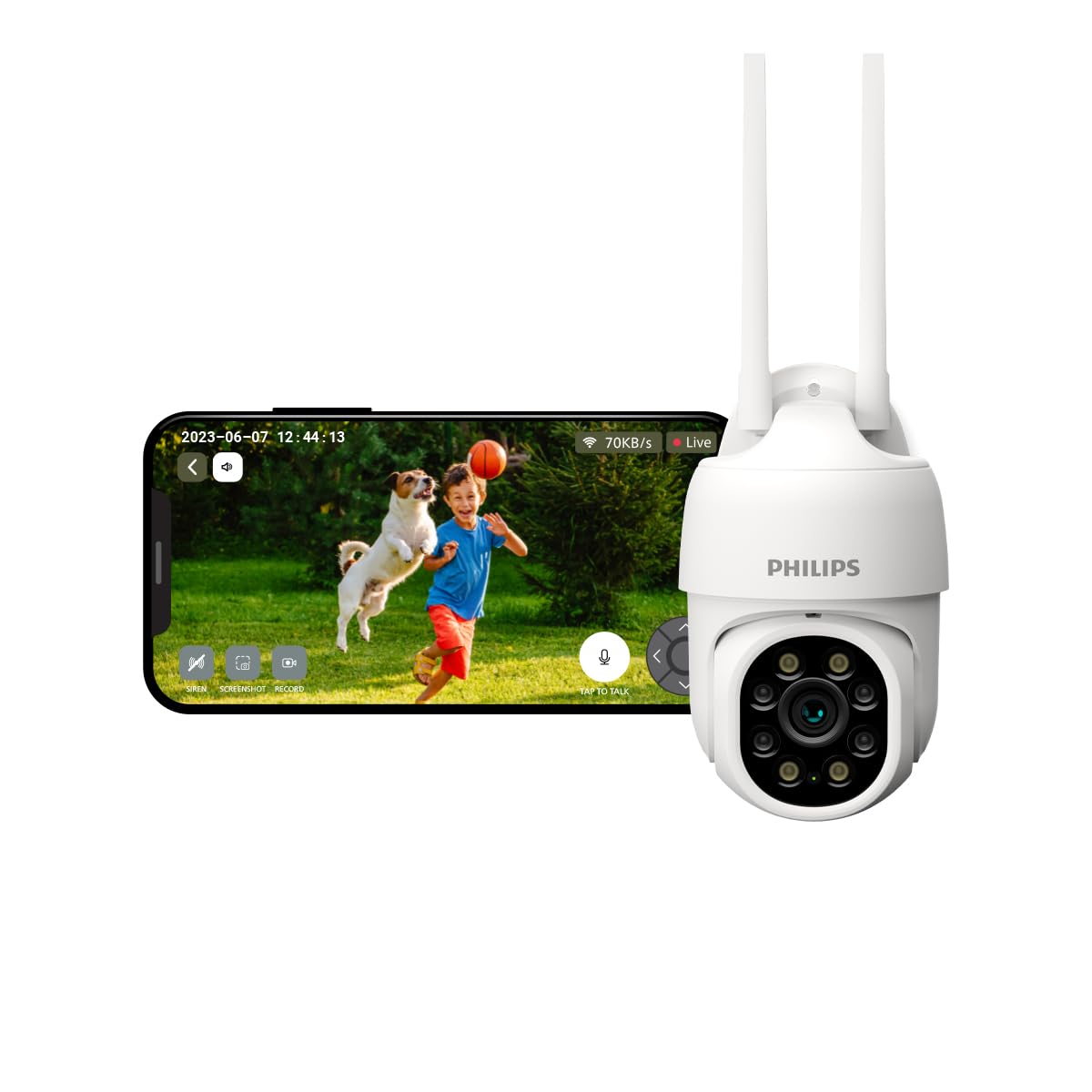 PHILIPS HSP3800 Smart 360° WiFi Outdoor Security Camera