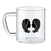 Borosil Glass Gemini Mug - 1-Piece, Transparent, 305 ML