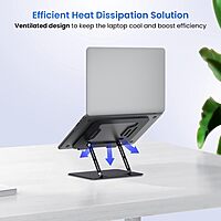 Portronics K3 Pro Laptop Stand – Black, Adjustable, Ergonomic & Portable