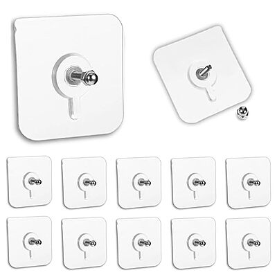 Heavy Duty Self-Adhesive Screw Hooks Without Drilling for Kitchen and Bathroom Accessories