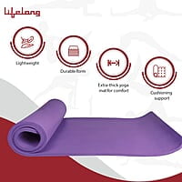 Lifelong Foam 13mm Extra Thick Yoga and Exercise Mat with Carrying Strap, Medium