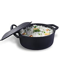 Wonderchef Forza 25 cm Cast-Iron Casserole with Lid Pre-Seasoned Cookware 4.7 L