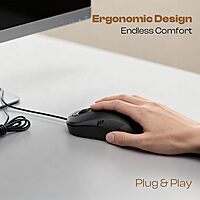 Lapcare L-60 Plus Optical Mouse – 1000 DPI | Ergonomic Design | USB Interface | Plug & Play | PC & Laptop Mouse