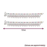 Silver Anklets for women/Enamel design Payals/Kolusu/Chain model
