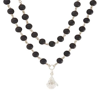 Original Karungali Mala with Silver Ayyappan Pendant – Spiritual Black Wood Mala Original Karungali Mala with Silver Ayyappan Pendant – Spiritual Black Wood Mala