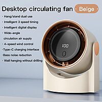 Portronics Chill On Table Fan – 3 Speed | Noiseless | Rechargeable | White | 1 Year Warranty
