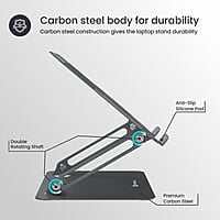 Portronics My Buddy K7 Portable Laptop Stand Ventilated Board for Laptop Cooling Multiple Adjustable Angles