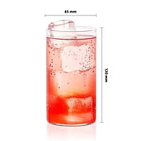 Borosil Vision Glass 350 ml Set of 6 pcs Transparent Drinking Glass |Borosilicate Glass Tumblers for Water, Cold Drinks, Juice | Flame Proof, Microwave & Dishwasher Safe | for Daily use & Gifting