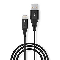 Portronics POR 1392 Konnect B Plus USB-A to Lightning Cable – 3A Nylon Braided 1m Black