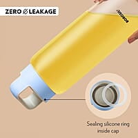 Borosil Crysto Wide Mouth Glass Water Bottle with Blue Lid | 750ml, Borosilicate Glass, Leakproof, Easy to Carry, Fridge & Dishwasher Safe | Can Use For, Lassi, Juice, Smoothies