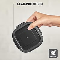 Borosil Feast Stainless Steel Lunch Box with Bag | Set of 4 (400 ml x 2 + 250 ml x 2), Square