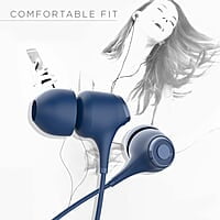 Blaupunkt EM01 in-Ear Wired Earphone with Mic and Deep Bass HD Sound Mobile Headset with Noise Isolation and with customised Extra Ear gels