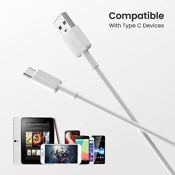 POR 1816 Konnect Link C-Lightning – 3A | Type-C to Lightning PVC Cable | 1M | White