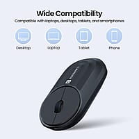 Portronics Toad 6 Bluetooth Wireless Mouse with 2.4 GHz USB Receiver, Multi-Device Pairing, Built in Battery, 1200 DPI Sensor