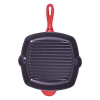 Wonderchef Ferro Cast-Iron 29.5 cm Grill Pan, 2.6L, 4.5 mm, Majolica Red