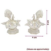 Silver Peacock Diya