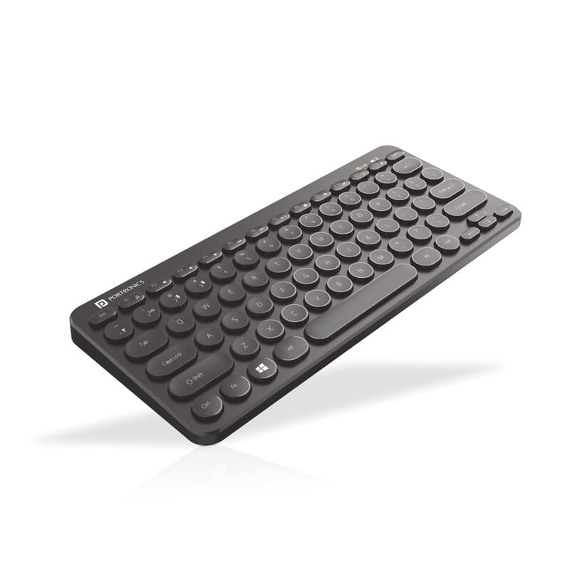 Portronics Bubble Multimedia Wireless Keyboard 2.4 GHz & Bluetooth 5.0 Connectivity, Noiseless Experience,