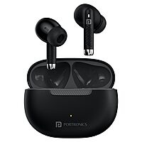 Portronics Harmonics Twins 32 TWS Earbuds – In‑Ear | Bluetooth 5.4 | HD Mic | Up to 30 Hr Playback | Touch Control | Low Latency | IPX5 Water Resistant | Type‑C Fast Charging (White)