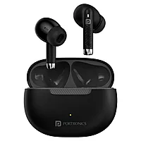 Portronics Harmonics Twins 32 TWS Earbuds – In‑Ear | Bluetooth 5.4 | HD Mic | Up to 30 Hr Playback | Touch Control | Low Latency | IPX5 Water Resistant | Type‑C Fast Charging (White)