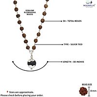 Silver Rudraksha Mala with Karungali Pendant