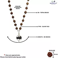 Silver Rudraksha Mala with Karungali Pendant