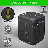 UltraProlink UM1187 - World Travel Adapter & 5 USB Gan Charger