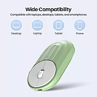 Portronics Toad 6 Wireless Mouse – Green, Dual Mode, ergonomic design, Bluetooth & 2.4GHz connectivity, rechargeable battery, smooth tracking, ideal for home & office use, lightweight & portable.