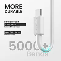 POR 1816 Konnect Link C-Lightning – 3A | Type-C to Lightning PVC Cable | 1M | White