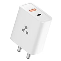 Ambrane 33W USB & Type-C Dual Port Fast Wall Charging Adapter with QC & PD Technology Compatible