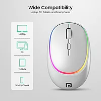 Portronics Toad IV Bluetooth Mouse – Dual Mode | RGB | Rechargeable | White | 1 Year Warranty