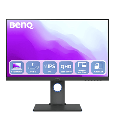 BenQ 27" 2K QHD Designer Monitor, 60Hz IPS Panel, PD2705Q