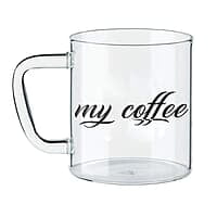 Borosil Classic My Coffee Mug, 305 ml, Transparent