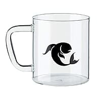 Borosil Glass Mug - 1 Piece, Pisces Transparent, 305ml