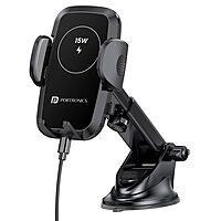 Portronics Charge Clamp 2 features 15W wireless charging, delivering quick power. Its adjustable design ensures convenience and stability.