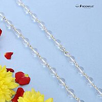 Pure Silver Sphatik mala Crystal Jaap Mala for Pooja