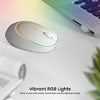 Portronics Toad IV Bluetooth Mouse – Dual Mode | RGB | Rechargeable | White | 1 Year Warranty