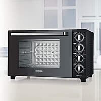 Borosil Prima 60 L Oven Toaster & Grill, Motorised Rotisserie & Convection Heating, 12 Heating Modes, Black