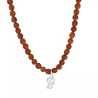 Rudraksha Mala with Silver Om Pendant