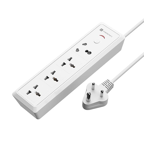 Portronics Power Plate 17 – 4 Sockets, 3840W, 3M Cord, Surge Protection, Compact Design, Ideal for Home & Office, Overload Protection, Durable Build, Convenient Power Solution for Devices.