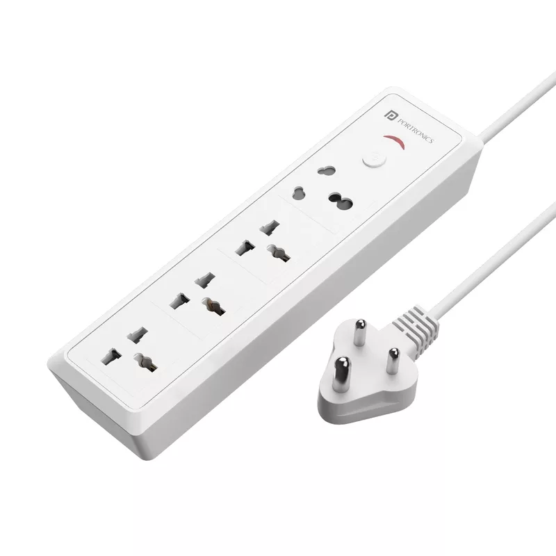 Portronics Power Plate 17 – 4 Sockets, 3840W, 3M Cord, Surge Protection, Compact Design, Ideal for Home & Office, Overload Protection, Durable Build, Convenient Power Solution for Devices.