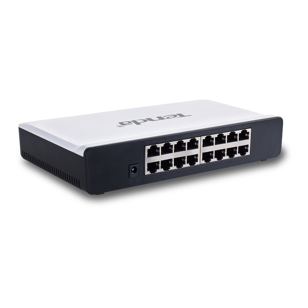 Tenda (S16)16-Port Fast Ethernet Desktop Switch with LED Indicators, 10/100Mbps Network Connectivity (White) Tenda (S16)16-Port Fast Ethernet Desktop Switch with LED Indicators, 10/100Mbps Network Connectivity (White)