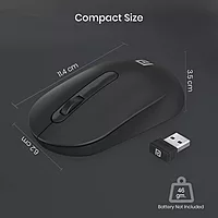 Portronics Toad 13 Wireless Mouse – 2.4GHz| USB Nano Receiver | Black | 1 Year Warranty