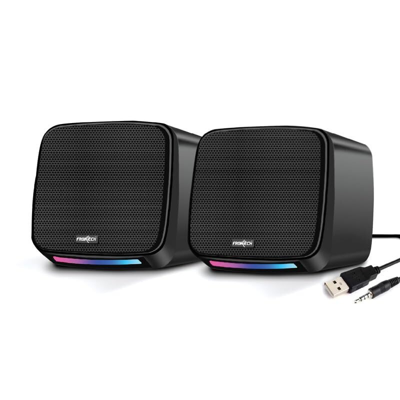 Frontech SPK-0007 multimedia speakers deliver rich, clear sound with sleek design—perfect for desktops, laptops, and home entertainment.