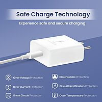 Lapcare Wall Charger LWC 603 features dual USB ports (USB‑A + Type‑C), 5 V/3 A total output, universal 100‑240 V input, built‑in short‑circuit & surge protection, with LED status indicator.