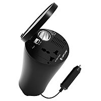 Lapcare 150W In-Car Inverter (12 V DC to 220 V AC, Dual USB Fast-Charging 2.4 A, Safety Shutdown, Cooling Fan Included, 1 Year Warranty)