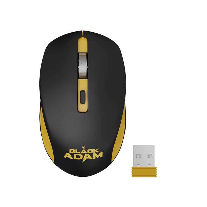 ZEBRONICS Jaguar Wireless Mouse (Black Adam), 2.4GHz with USB Nano Receiver, High Precision Optical Tracking, 4 Buttons, Metal Wheel, Ambidextrous, for PC/Mac/Laptop