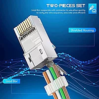 uPort CAT7 Connector – Shielded RJ45 Plug offers high-speed data transmission with enhanced shielding for reduced interference. Ideal for networking applications requiring reliable performance.
