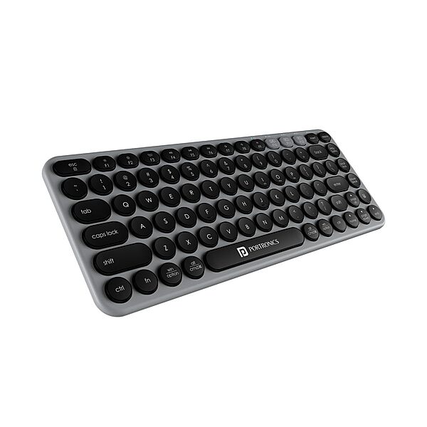 Portronics Bubble 2.0 Grey Wireless Keyboard features a stylish design, comfortable keys, Bluetooth connectivity, and long-lasting battery life for productivity.