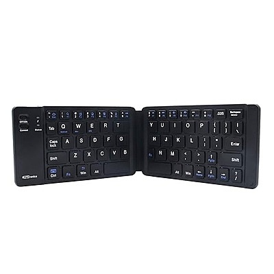 Portronics Chicklet POR-973 Foldable QWERTY Keyboard, Mini Pocket Sized, Rechargeable, Bluetooth Wireless, One Touch Connect Button, for iOS, Android and Windows Tabs, Smartphones, Black