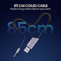 Portronics Auto 21 Bluetooth v5.3 Receiver for Car | Handsfree Calling | Black | 1 Year Warranty